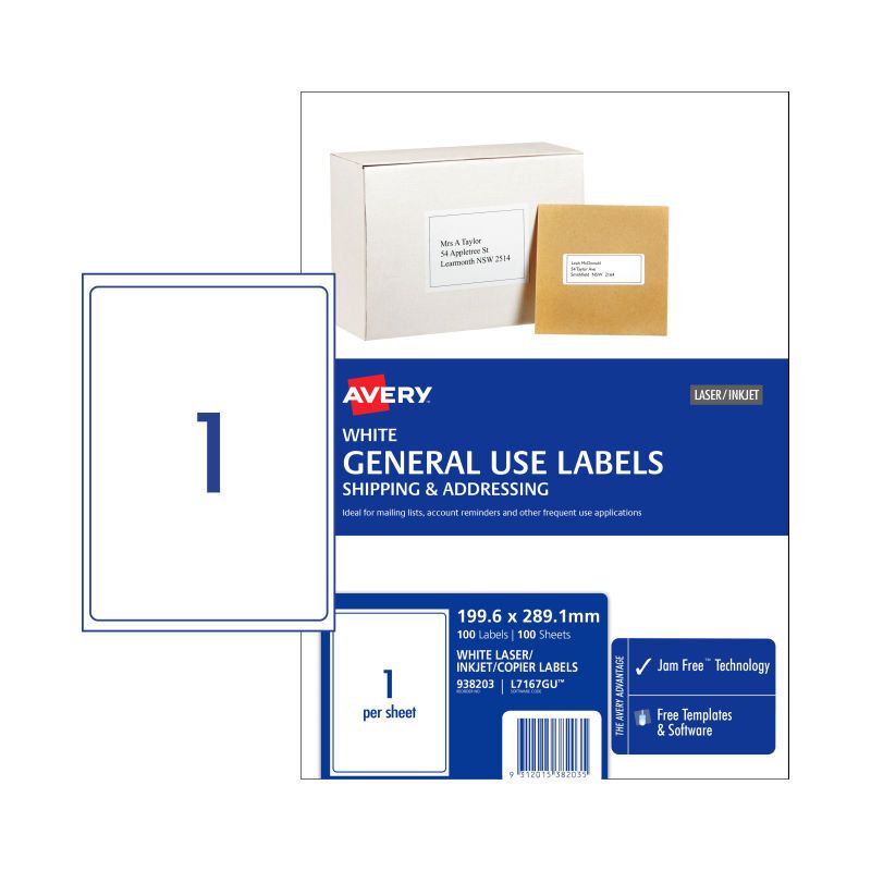 AV Gen Lbl L7167GU1UP PK100, image 1 of 3