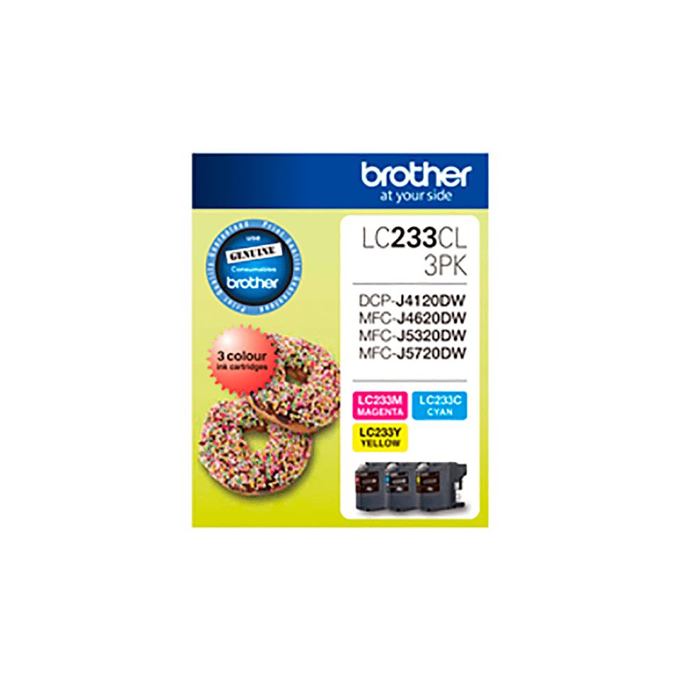 Brother LC-233CL3PK Colour Value Pack (yield, UP TO 550 Pages)