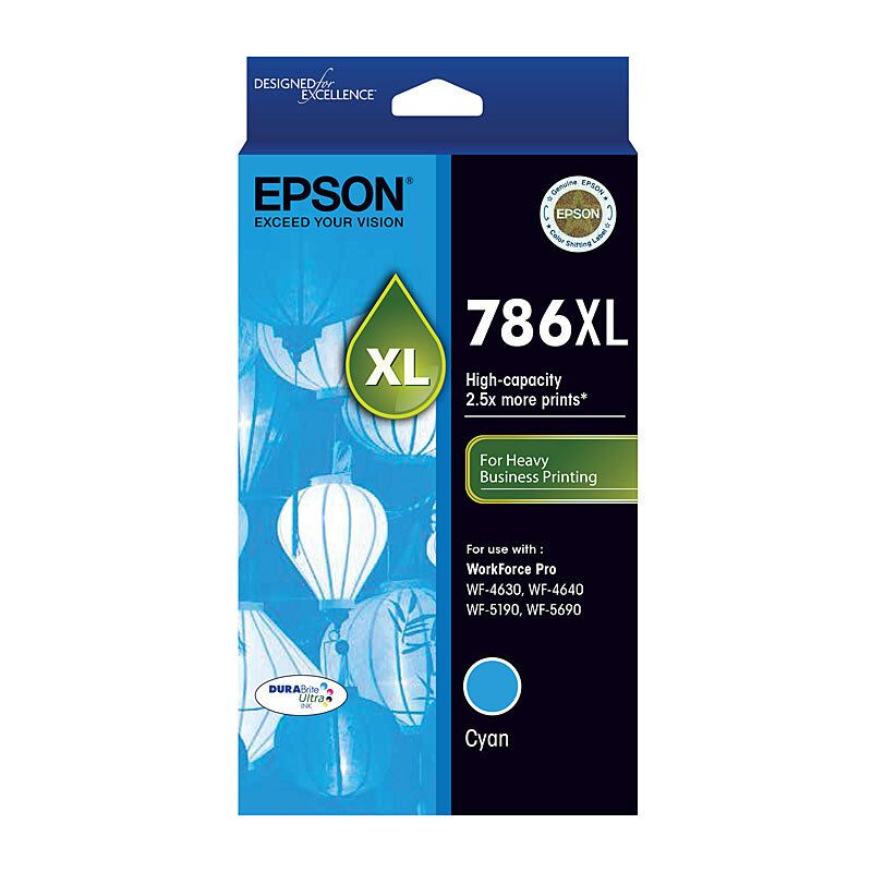 Epson C13T787292 High Capacity Cyan Ink Cartridge, 2000PG