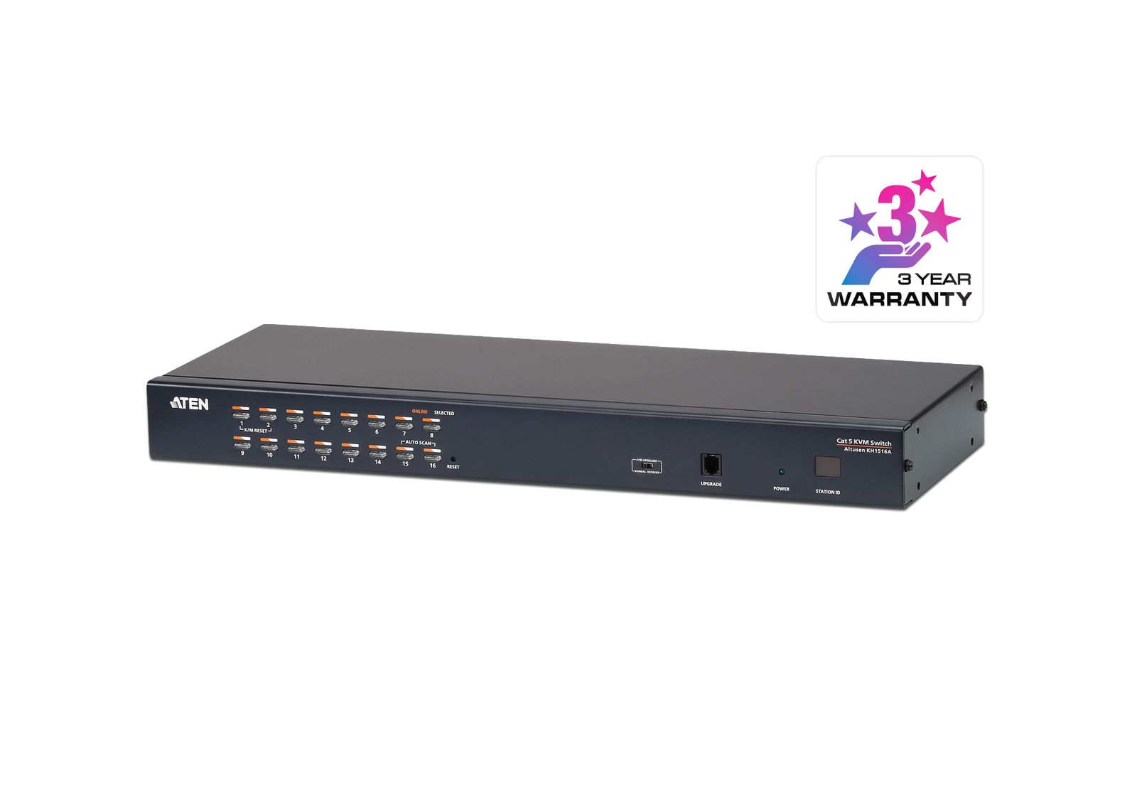 Aten 1-CONSOLE High Density Cat 5 Kvm 16 Port with Daisy-chain Port, image 1 of 3