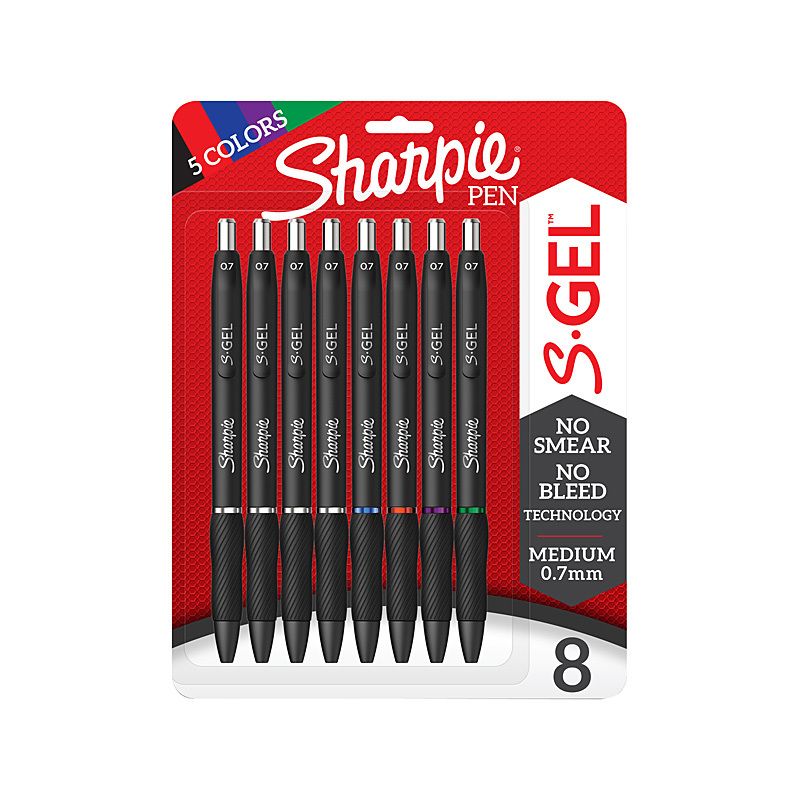 Sharpie Gel 0.7MM Bus Asst PK8