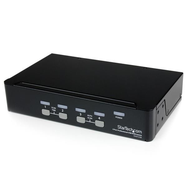 Startech 4 Port Single Vga Kvm Switch, 1440P, Built-in USB2.0 Hub, 3YR, image 1 of 4