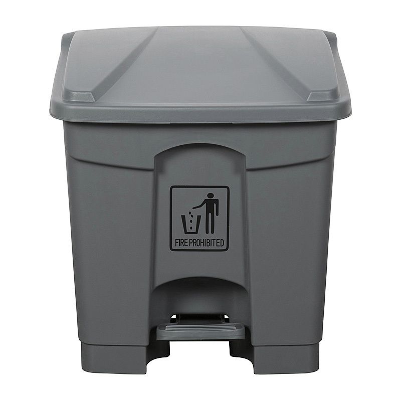 Clnlnk Rubsh Bin W/pdl 30L Gry